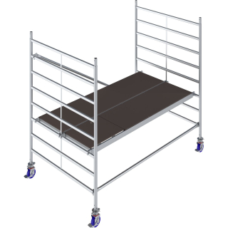 Aluminiowe rusztowanie jezdne Krause STABILO 50 (2,50 × 1,50 m) – wysokość robocza 3–14,4 m